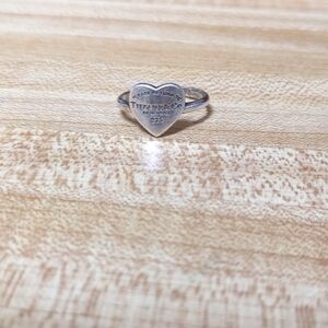 Tiffany & Co. Silver Heart Ring with Engraving